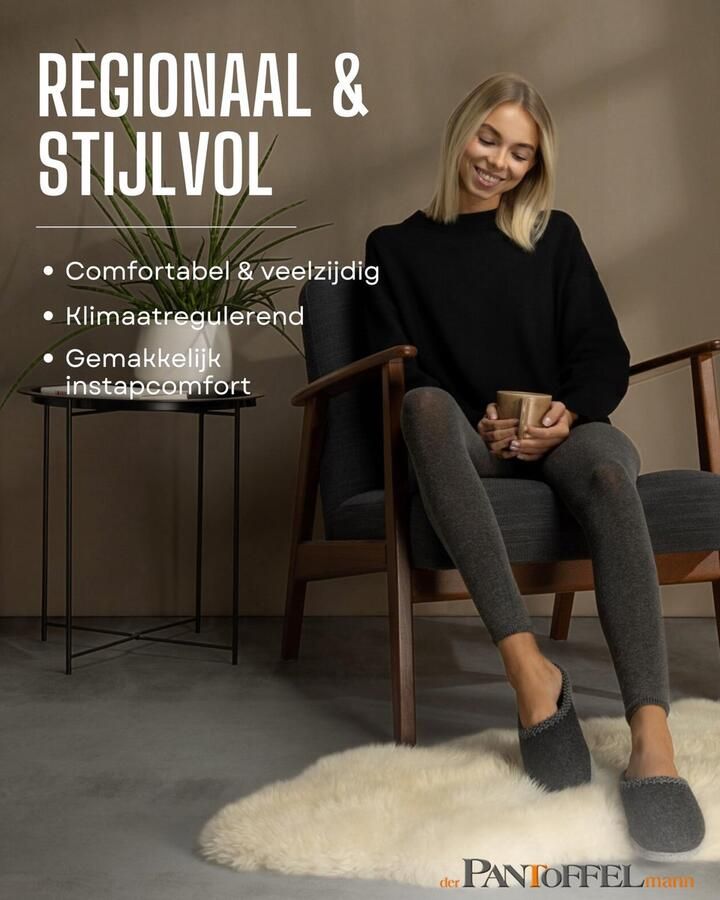 Omgoods Comfortabele Vilt Pantoffels met Dikke Zool