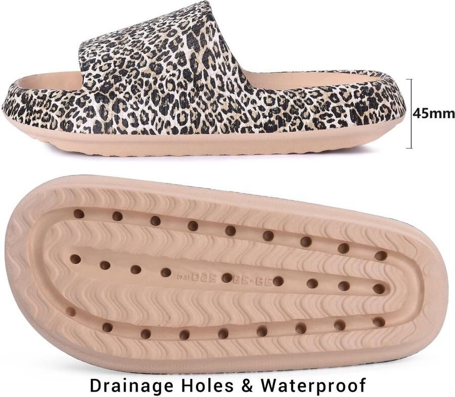 Omgoods Dames Badslippers met Dubbele Gesp Antislip en Zacht