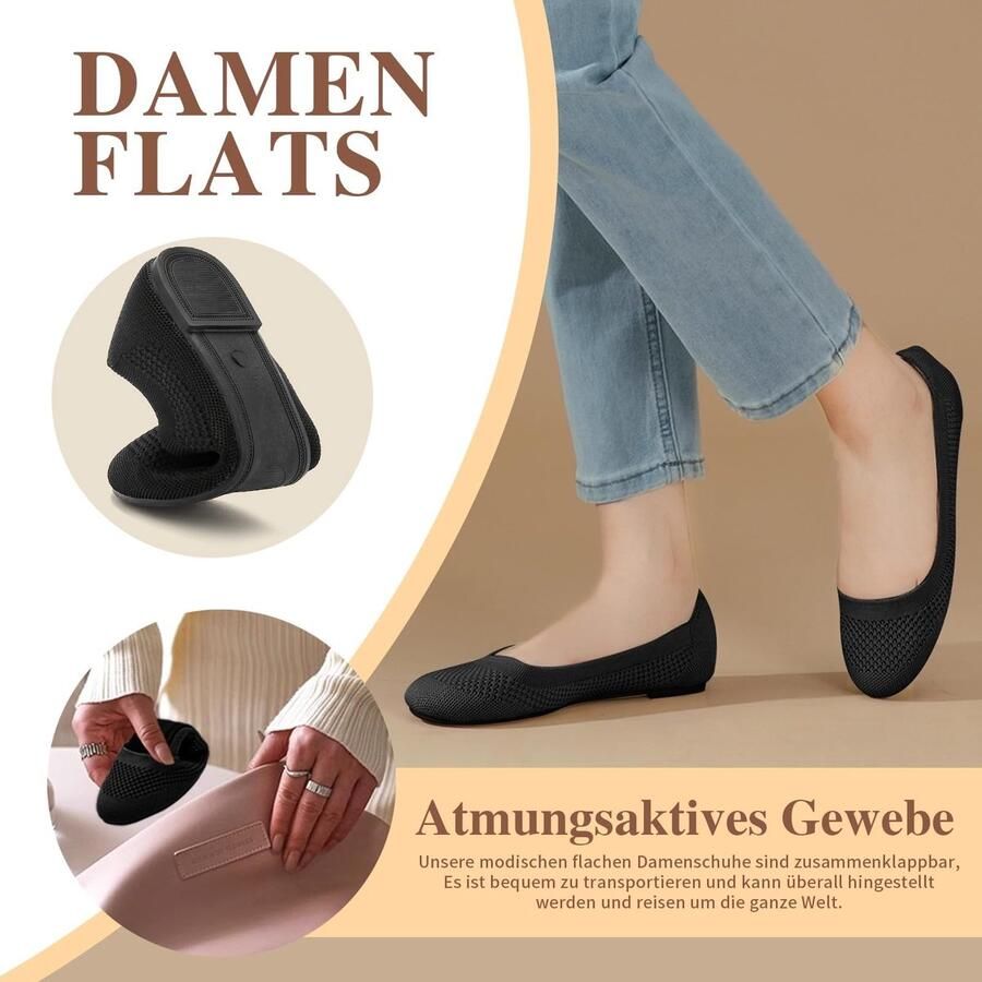 Omgoods Dames Ballerina's Comfortabele Slip-On Schoenen voor de Zomer