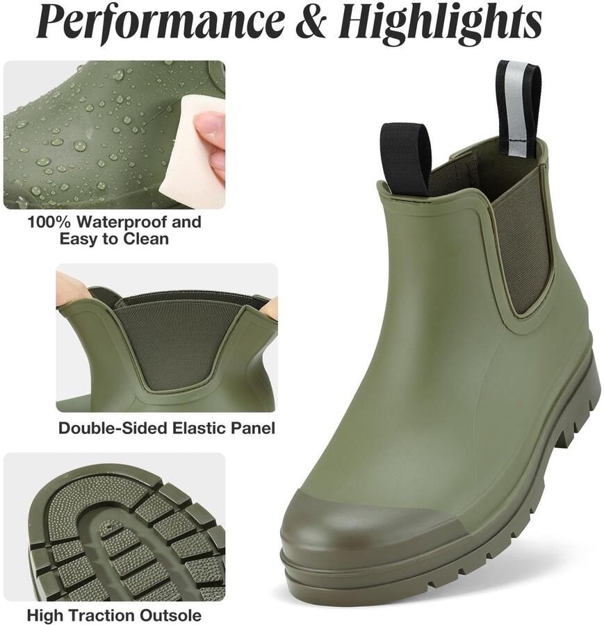 Omgoods Dames Chelsea Boots Waterdichte Korte Laarsjes voor Buitenactiviteiten