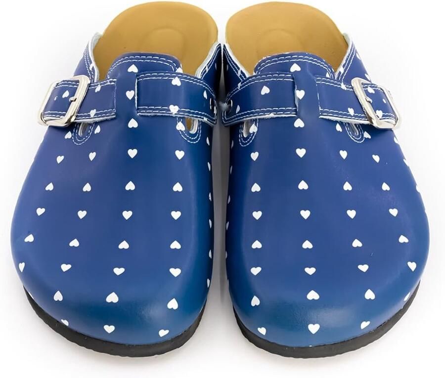 Omgoods Dames Clogs met Kurken Zool en Echt Leer