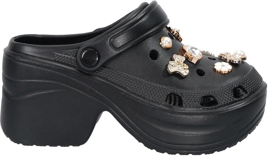 Omgoods Dames Clogs met Platform en Open Teen