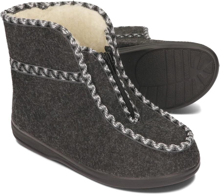 Omgoods en Vilt Pantoffels met Schapenwol