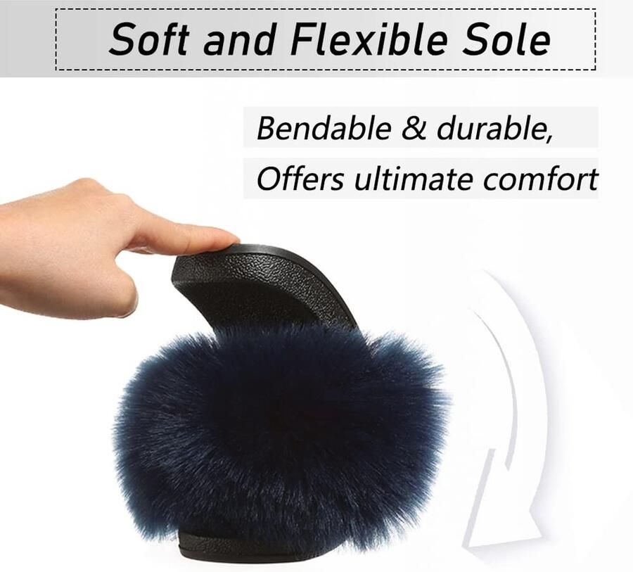 Omgoods Dames Fluffy Pluche Slippers voor de Zomer