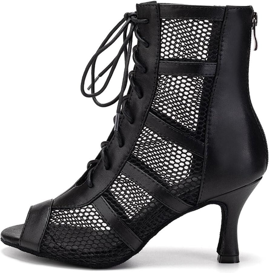 Omgoods Dames Latin Stiletto Heel Dance Boots voor Salsa en Tango