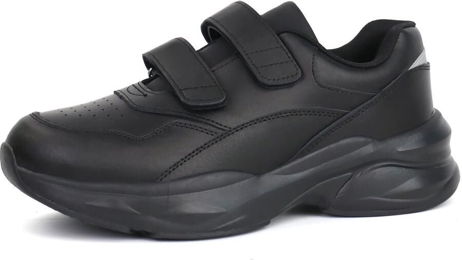 Omgoods Dames Leren Schoenen voor Diabetici Comfortabele Sneakers