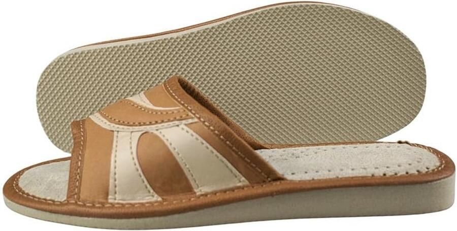 Omgoods Dames Leren Slippers Handgemaakt en Comfortabel