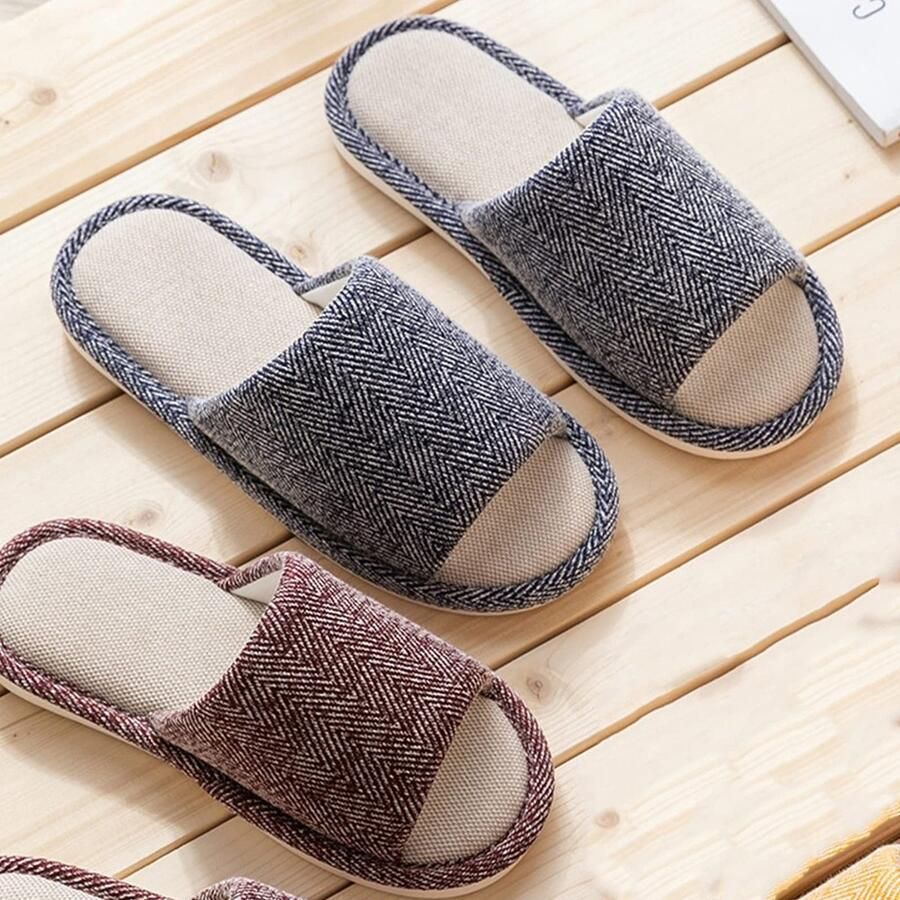 Omgoods Dames Linnen Katoenen Slippers Antislip Slippers voor Binnen en Buiten