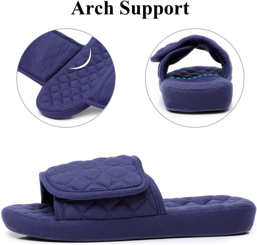 Omgoods Dames Open Teen Slippers met Steun en Verstelbare Sluiting