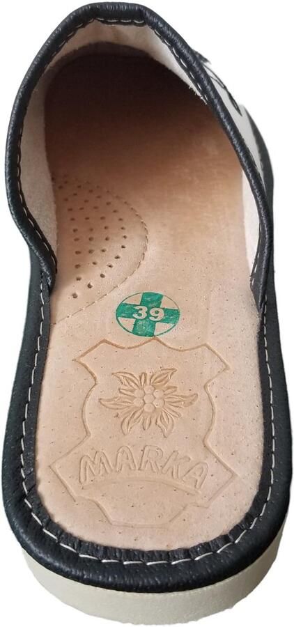 Omgoods Dames Pantoffels van Echt Leer met Borduurwerk