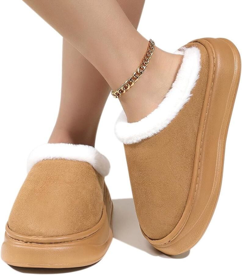 Omgoods Dames Platform Mini Boots Slippers met Fleece Lining