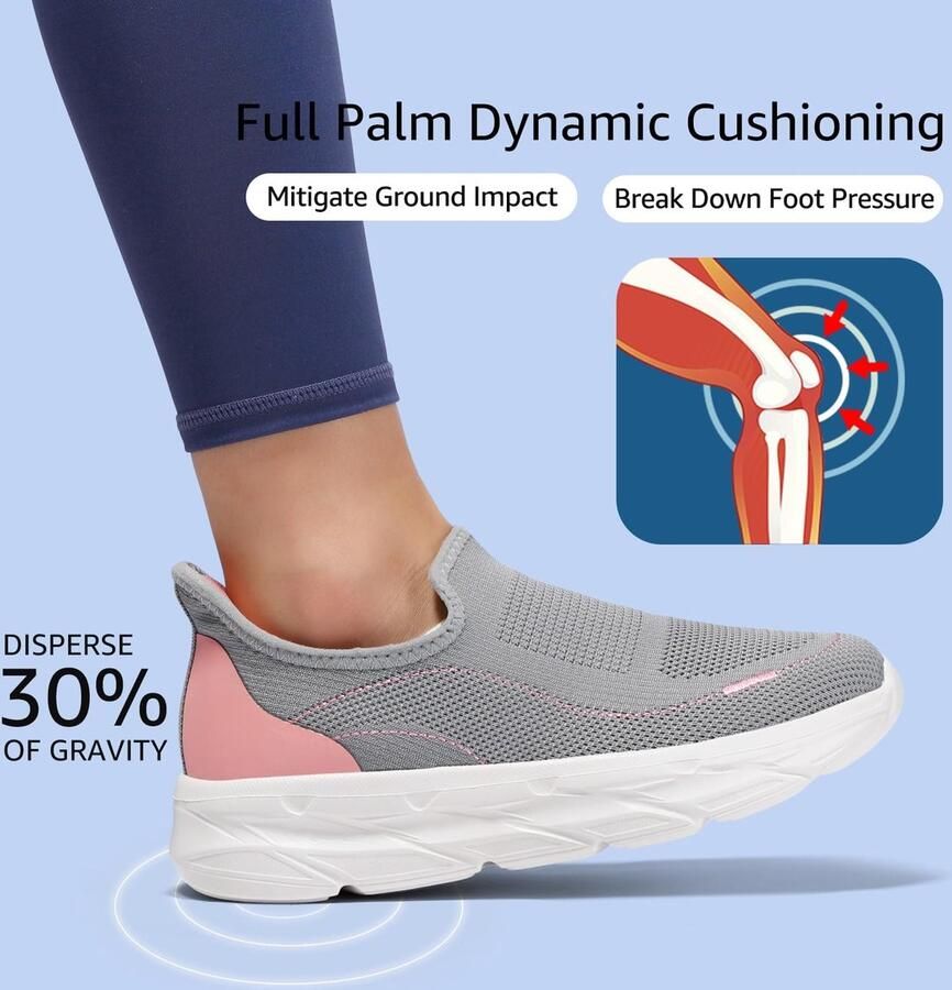 Omgoods Dames Slip-On Wandelschoenen Comfortabele Trainers met Strik