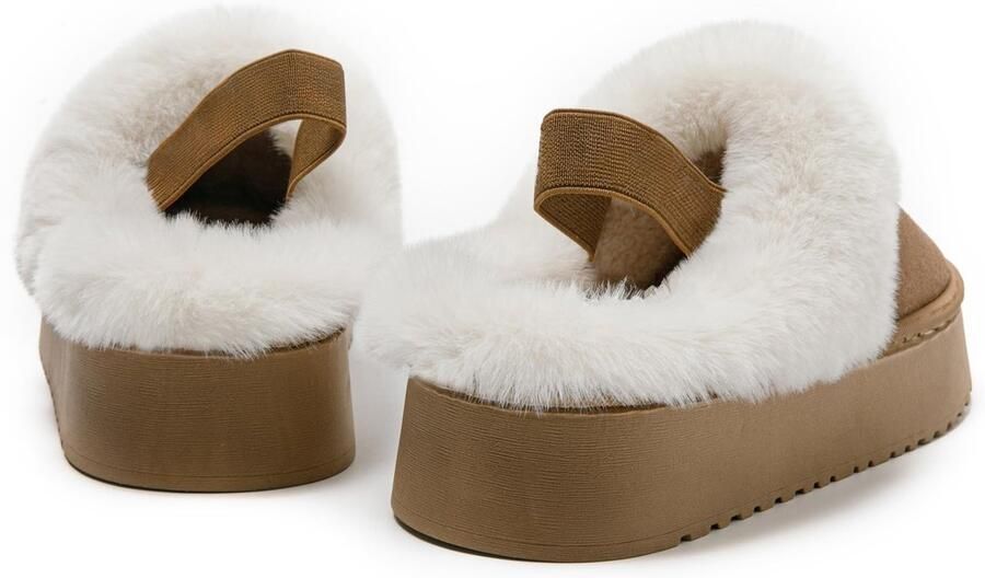 Omgoods Dames Slippers met Elastische Band Warm en Comfortabel voor Binnen en Buiten