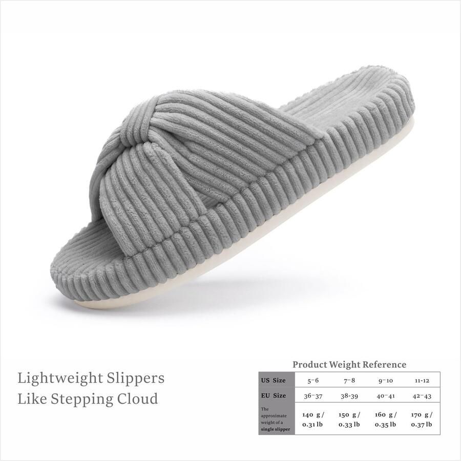 Omgoods Dames Slippers met Geheugenfoam en Crossbanden