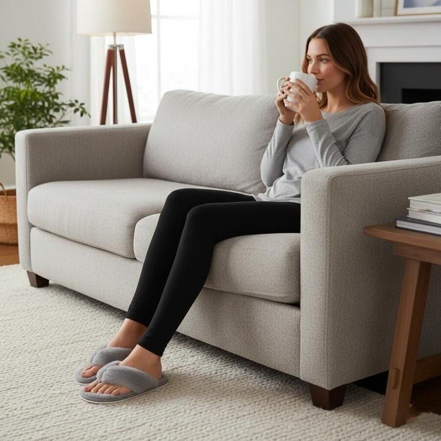 Omgoods Dames Slippers met Geheugenfoam Zachte en Comfortabele Pantoffels voor Binnen