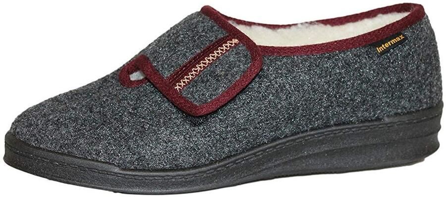 Omgoods Dames Slippers met Klittenbandsluiting en Nieuw Wol