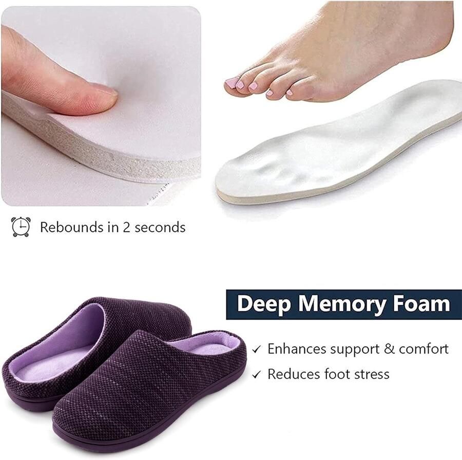 Omgoods Dames Slippers van Geheugenfoam in Twee Kleuren