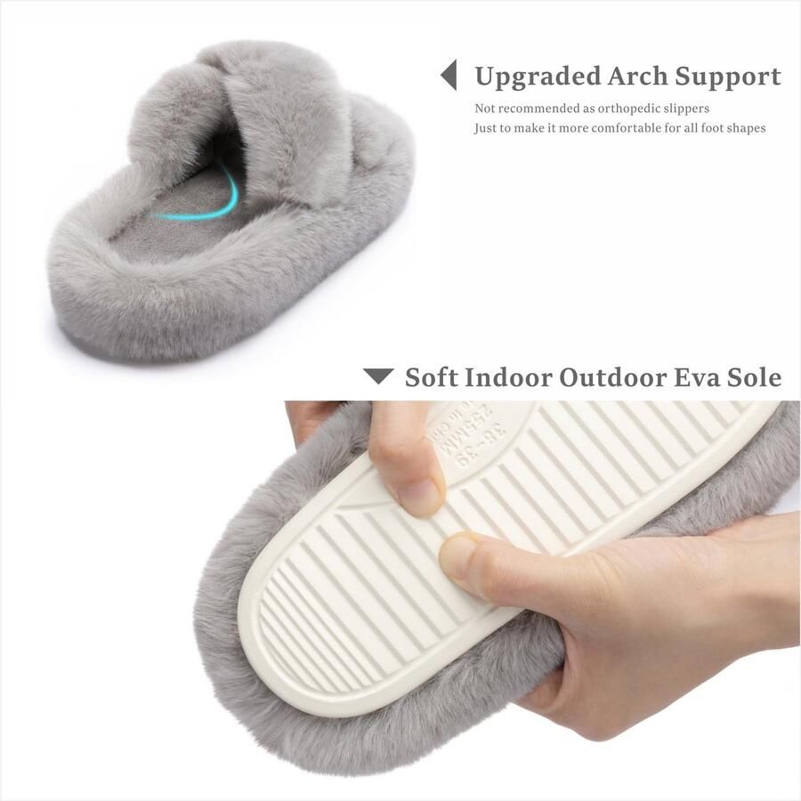 Omgoods Dames Slippers van Geheugenfoam met Antislipzool