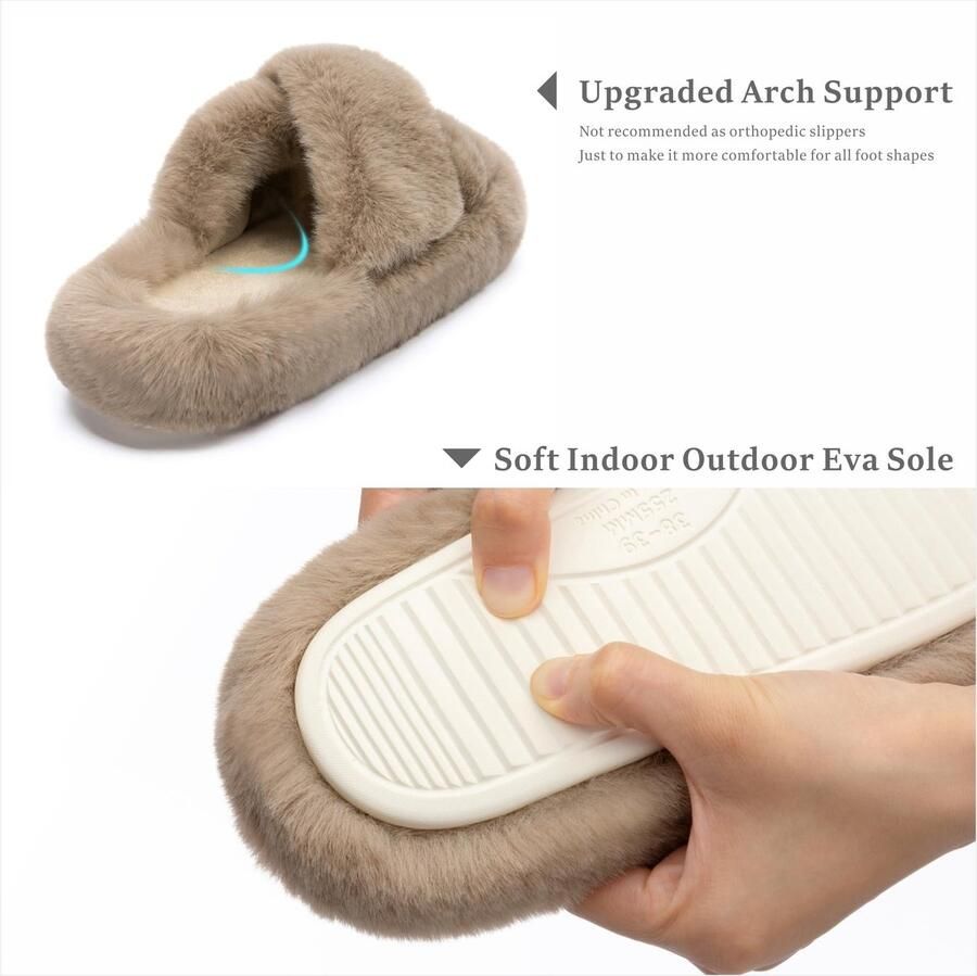 Omgoods Dames Slippers van Geheugenfoam met Antislipzool