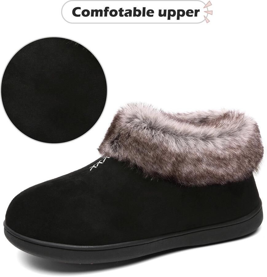 Omgoods Dames Slippers van Pluche met Geheugenfoam voor de Winter