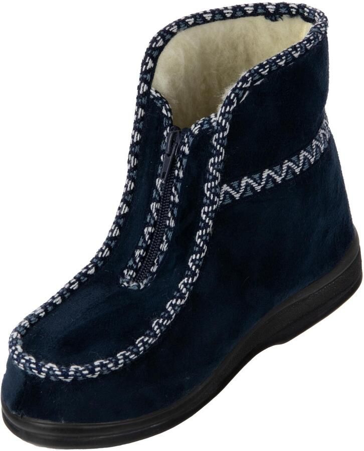 Omgoods Dames Slippers van Wolvilt met Rubberen Zool