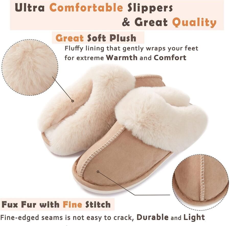Omgoods Dames Slippers voor de Winter Faux Fur en Anti-Slip