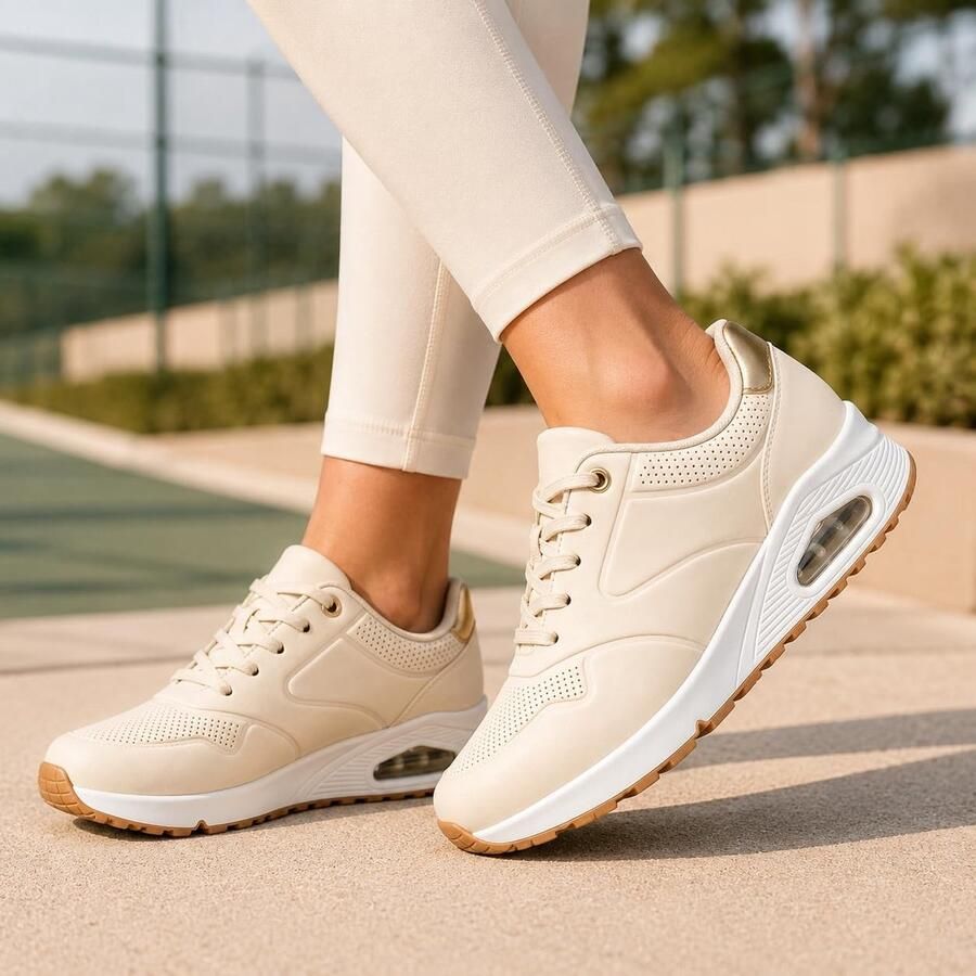 Omgoods Dames Sneakers met Schokabsorberende Zool en Ventilatie