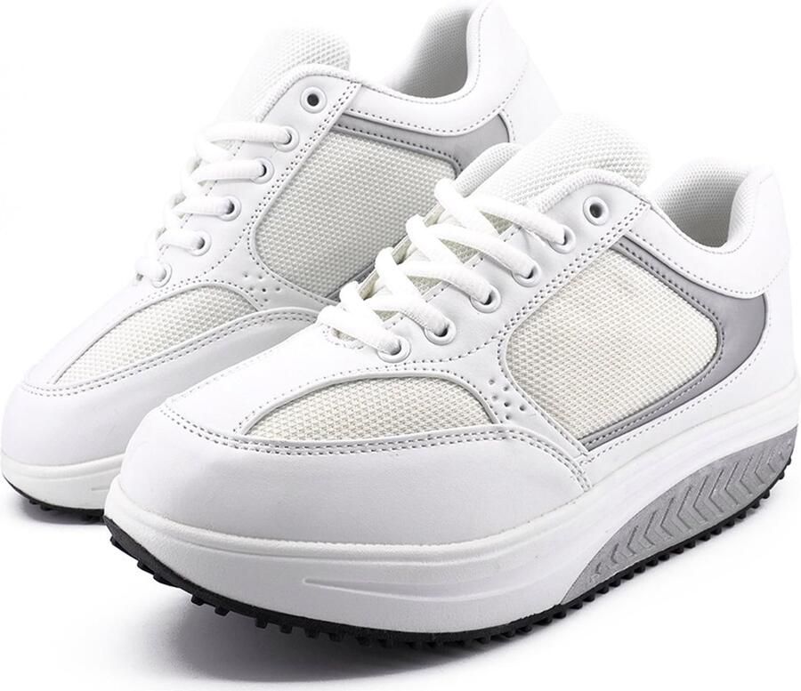 Omgoods Dames Sneakers Platform Ademend en Comfortabel voor Wandelen