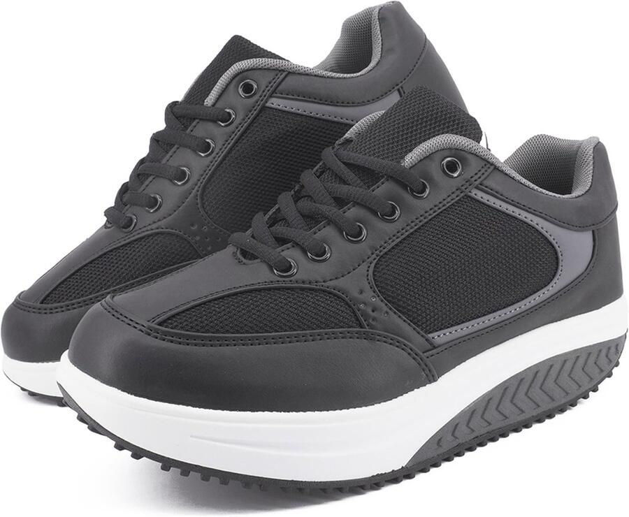 Omgoods Dames Sneakers Platform Ademend en Stijlvol voor Vrije Tijd