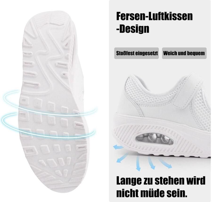 Omgoods Dames Wandelschoenen Lichte Geheugenfoam Trainers met Ademend Comfort