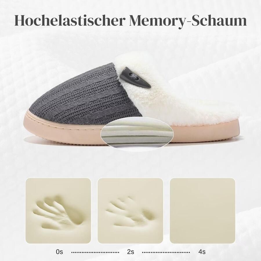 Omgoods Dames Winter Slippers van Geheugenfoam met Antislip Onderkant