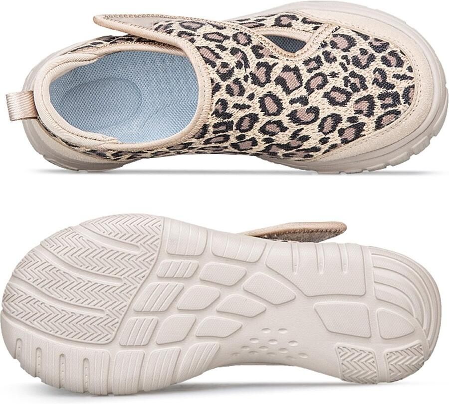 Omgoods Diabetesschoenen voor en Extra Brede Pantoffels met Klittenbandsluiting