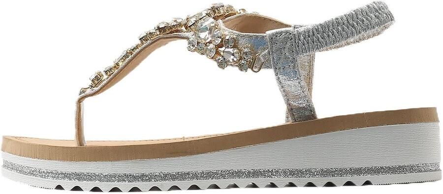 Omgoods Elegante Lage Sandalen voor Vrouwen met Rhinestone Versiering