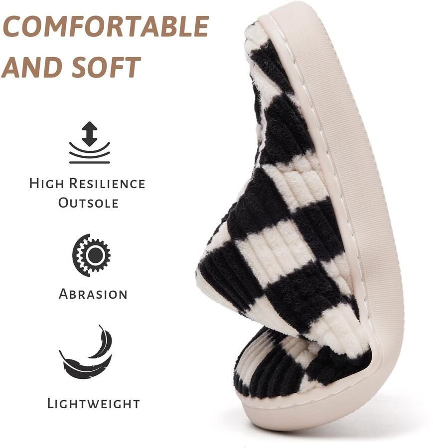 Omgoods Fuzzy Slippers voor Kinderen met Antislip Zolen Zwart