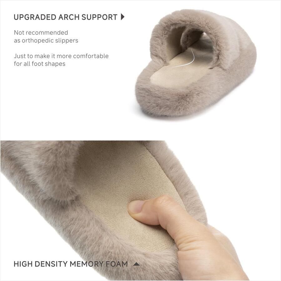 Omgoods Geheugen Foam Slippers voor Dames Fluffy en Comfortabel