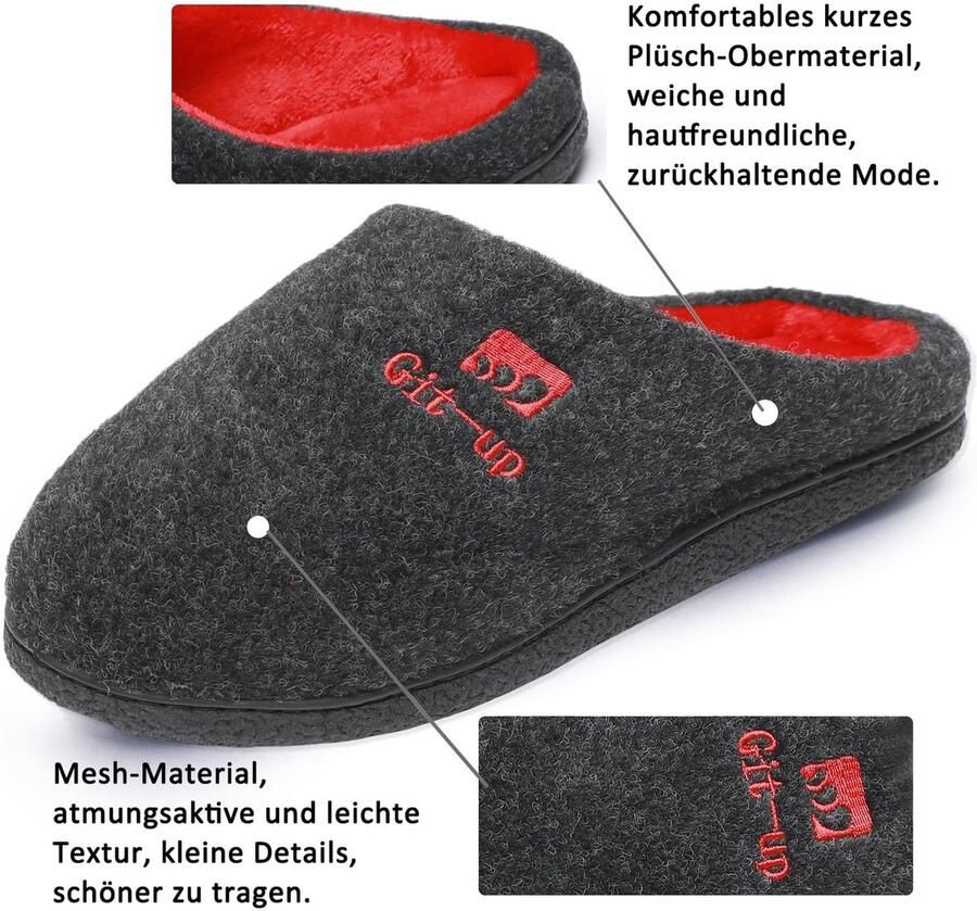 Omgoods Geheugenfoam Slippers voor Binnen en Buiten (Rood )