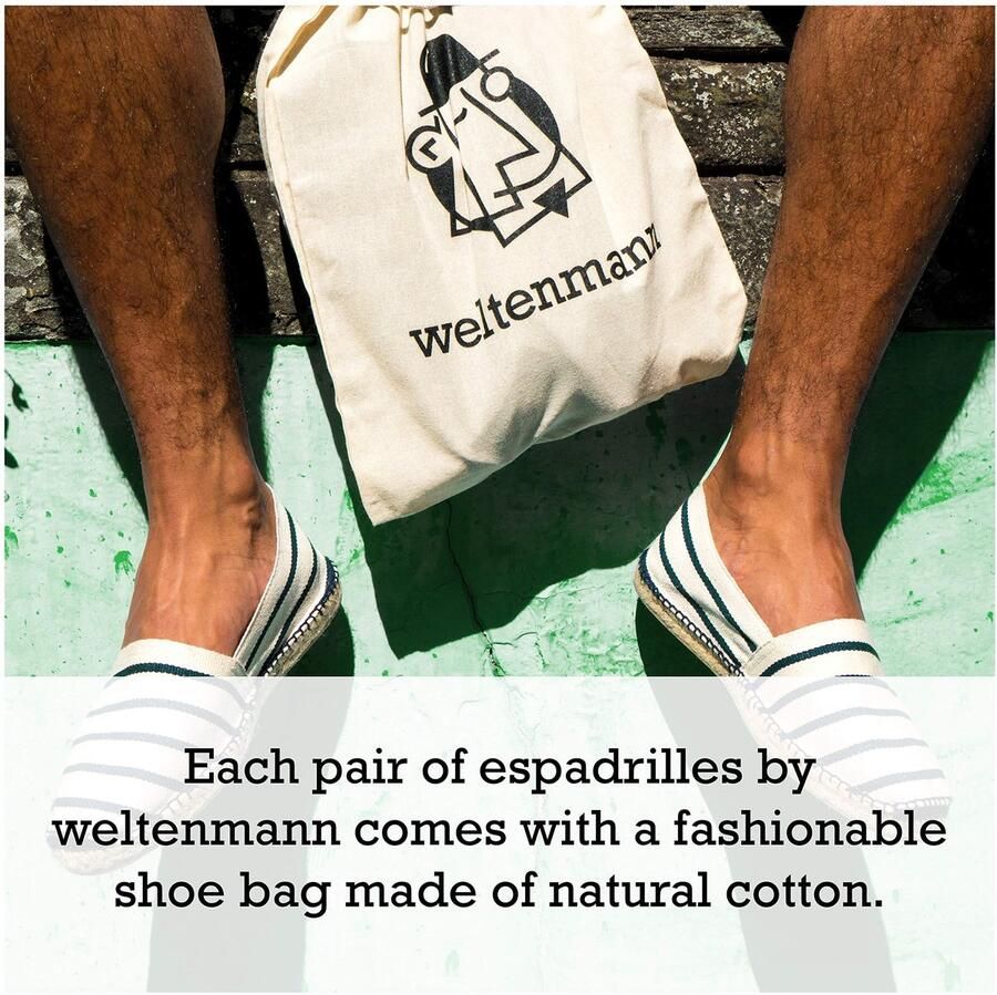 Omgoods Handgemaakte Gestreepte Espadrilles met Schoenentas