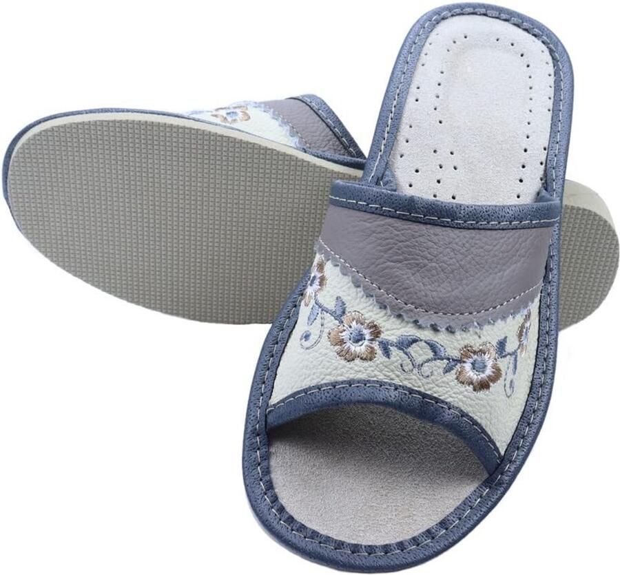 Omgoods Handgemaakte Leren Slippers voor Dames