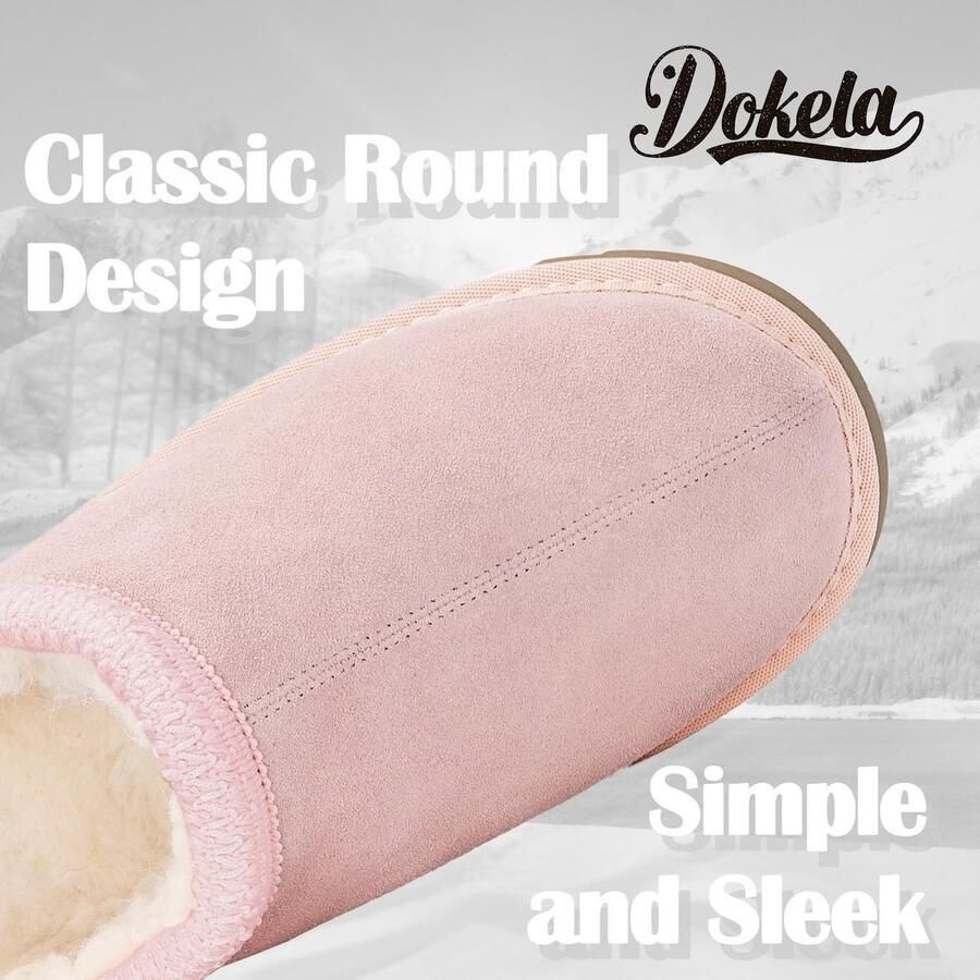 Omgoods en Slippers met Platform en Viltvoering voor de Winter Roze