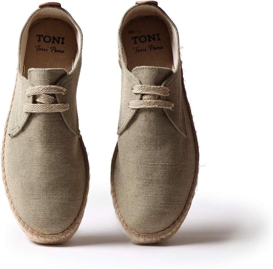 Omgoods Heren Espadrille met Veters van Katoen en Jute