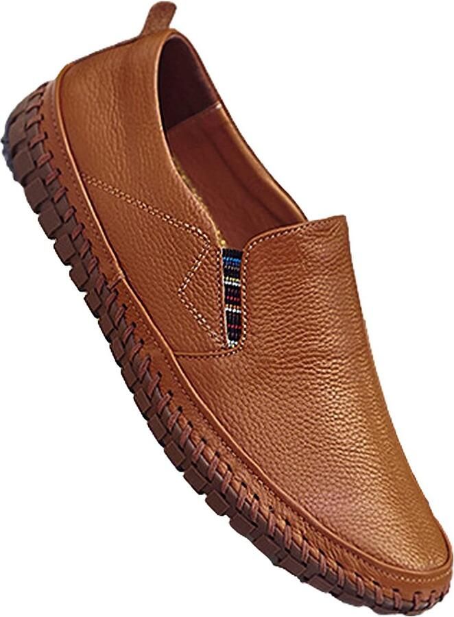 Omgoods Heren Loafers en Mocassins Leer Slippers voor Casual Gebruik