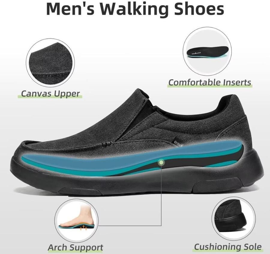 Omgoods Heren Orthopedische Instap Schoenen met Steun