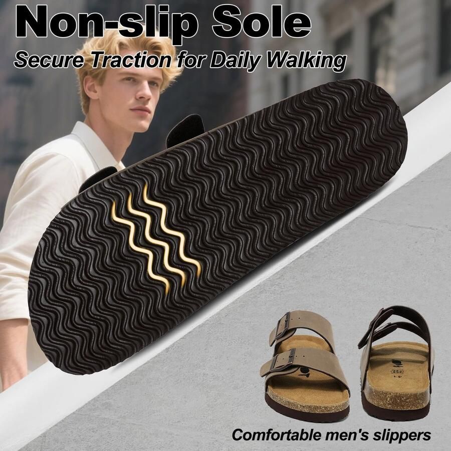 Omgoods Heren Sandalen Clogs Slippers met Kurken Voetbed