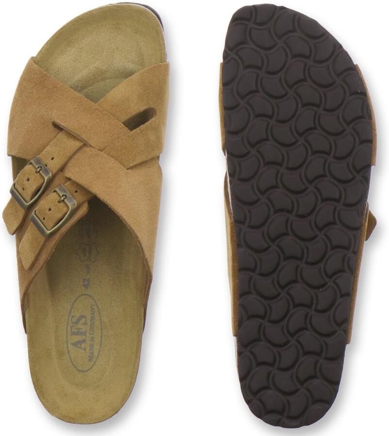 Omgoods Heren Sandalen van Leer met Voetbed Comfortabel en Ademend