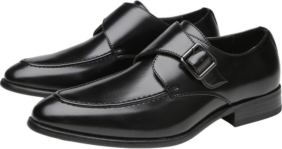 Omgoods Heren Slim Fit Monk Schoenen Microfiber Leren Formele Loafers