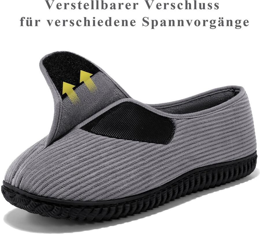 Omgoods Verstelbare Slippers voor Mannen met Geheugenfoam Perfect voor Arthritispatiënten
