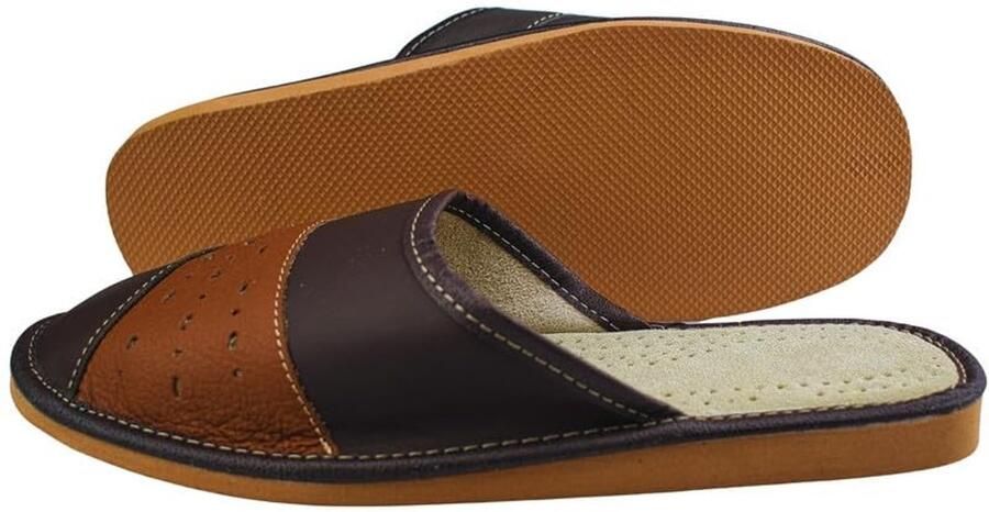 Omgoods Heren Slippers van Leer met Comfortabele Zolen