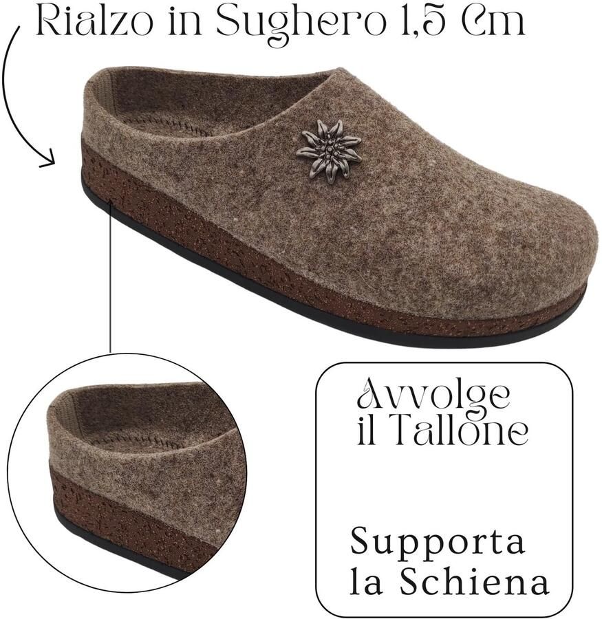 Omgoods Heren Winter Slippers van 100% Wol