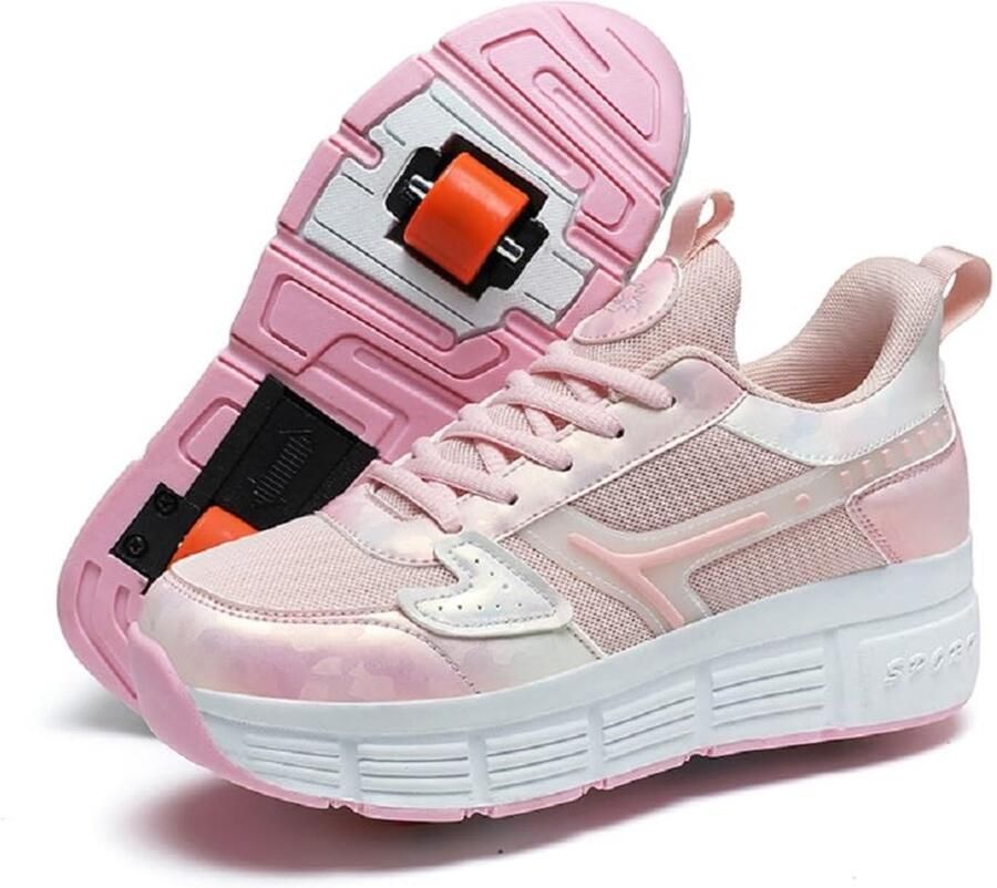 Omgoods Kinderskateboard Sneakers met Dubbele Wielen