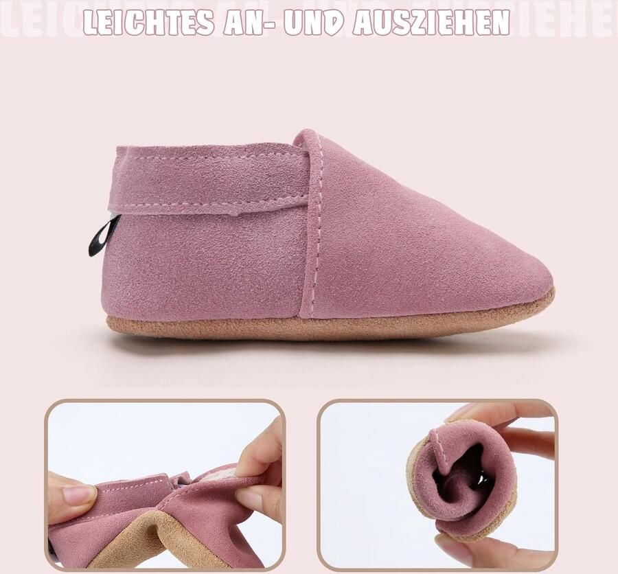 Omgoods Leren Baby Schoenen voor Leren Lopen met Zachte Suède Zolen